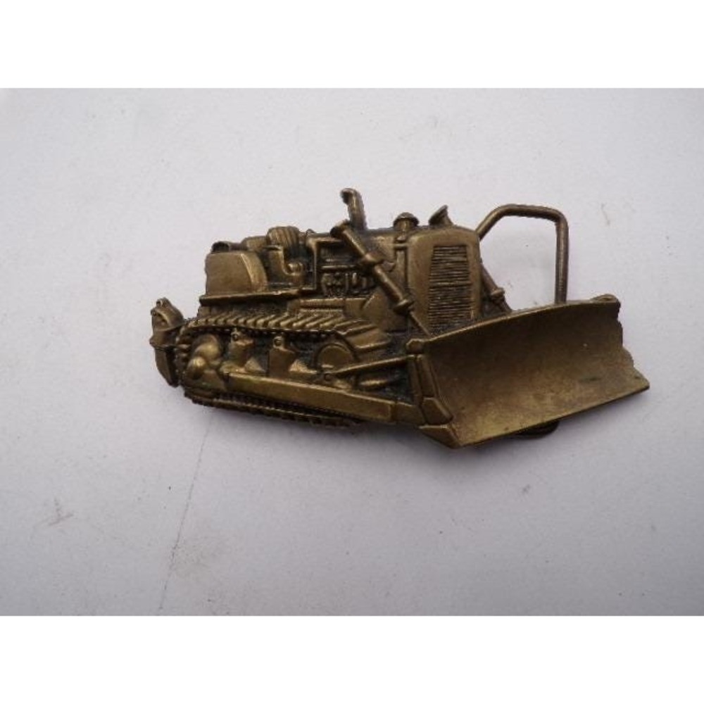 Vintage‎ Brass Caterpillar Bulldozer Belt Buckle Baron Buckle 1976 Construction